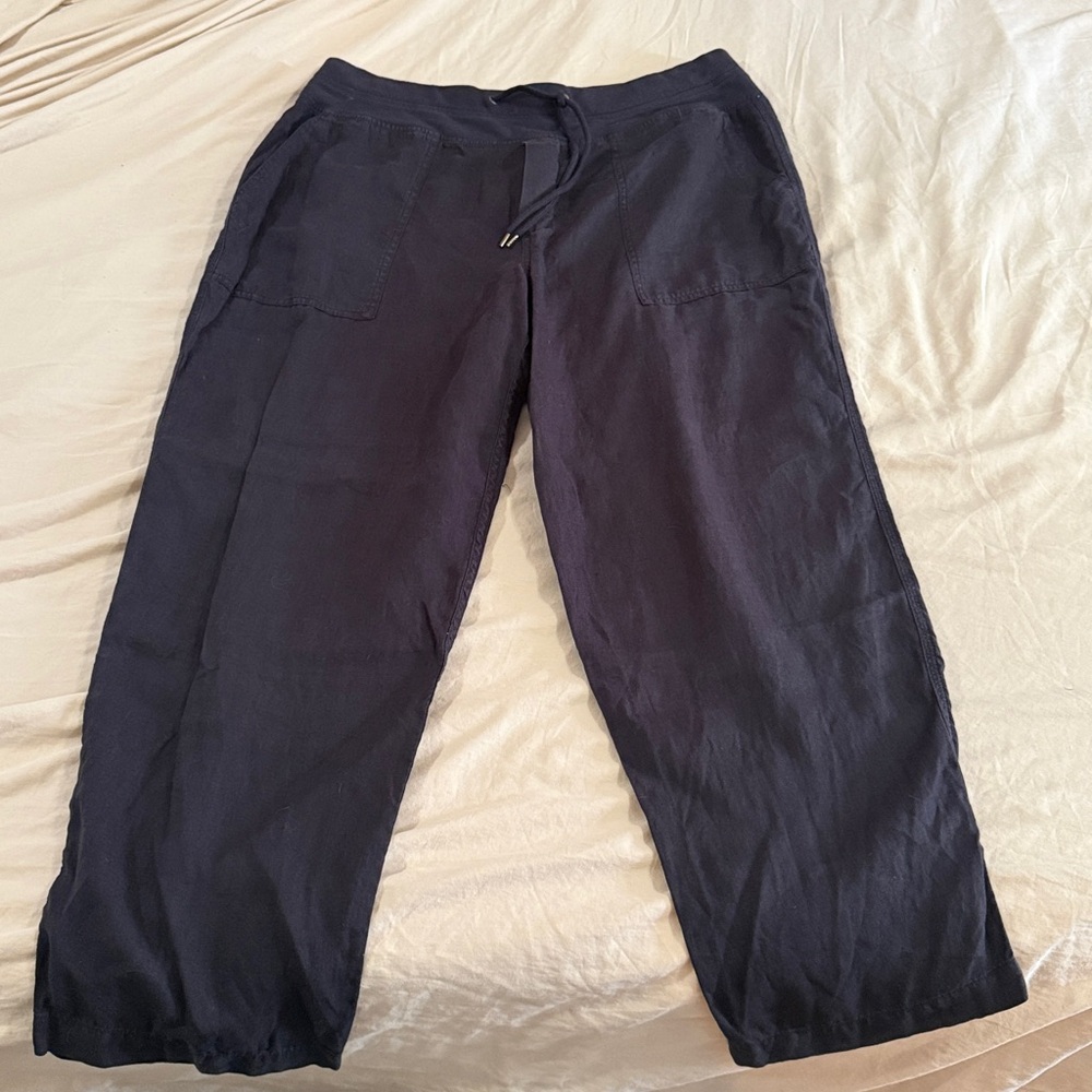 James Perse Black Wide-Leg Track Pants